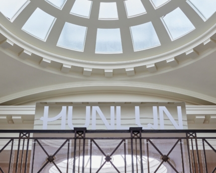 An interior photograph of National Museum Cardiff showing the 'Selfie' mirror box.
