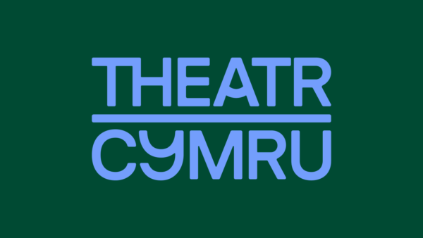 Theatre Cymru logo on a green background